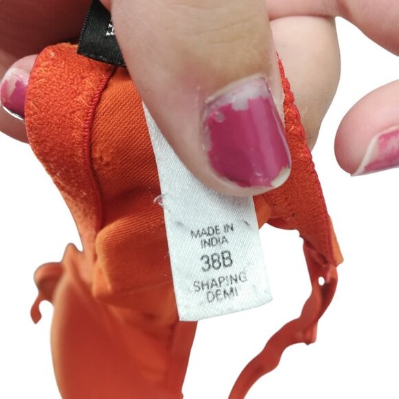 Victorias Secret Body by Victoria Shaping Demi Bra Size 38B Underwire Orange BBV - Picture 2 of 8
